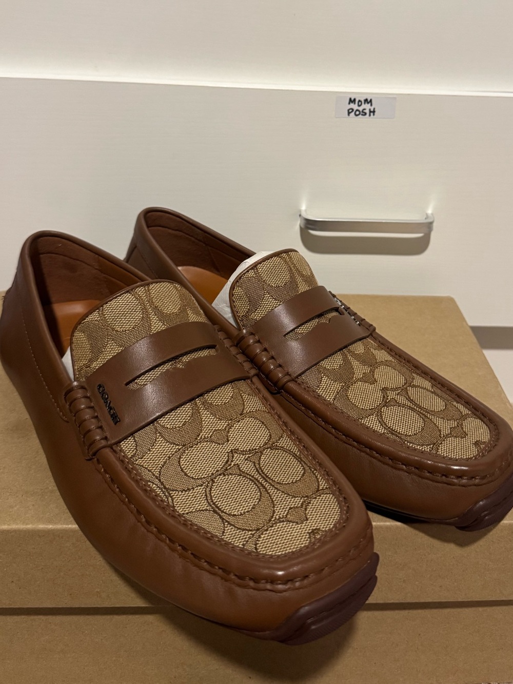 Coach Liam Signature Driver Dark Saddle Loafers